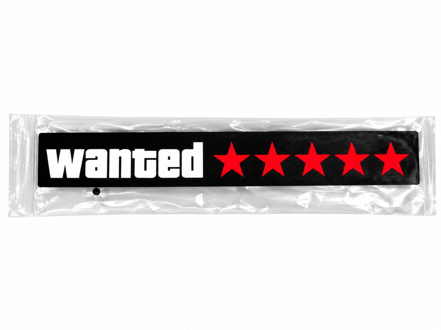 استیکر برقی خودرو طرح wanted سفید قرمز
